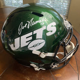 JOE NAMATH AUTOGRAPHED SIGNED GREEN NEW YORK JETS FS REPLICA HELMET BECKETT