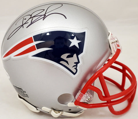 DEION BRANCH AUTOGRAPHED SIGNED PATRIOTS SILVER MINI HELMET BECKETT 193776