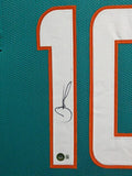 FRAMED MIAMI DOLPHINS TYREEK HILL AUTOGRAPHED SIGNED JERSEY BECKETT HOLO