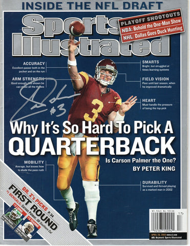 Carson Palmer Signed USC Trojans Sports Illustrated 4/28/03 Beckett Witnessed