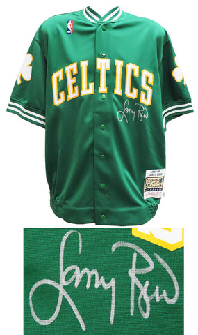 Larry Bird Signed Boston Celtics Green M&N NBA Warm Up Jacket -BIRD HOLO /SS COA