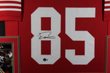 George Kittle Autographed/Signed Pro Style Red Framed Jersey BAS 44591