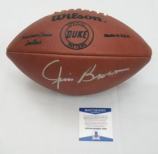 Jim Brown Autographed Cleveland Browns The Duke NFL Football Beckett Z50062