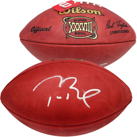 Tom Brady Autographed NFL Leather SB XXXVIII Logo Football Fanatics AA0104113