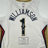 Autographed/Signed ZION WILLIAMSON Pelicans White Nike Jersey Fanatics COA Auto