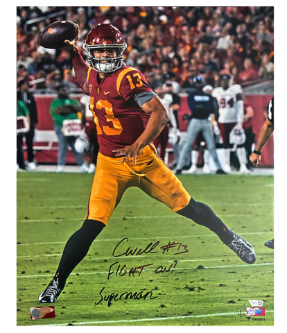 CALEB WILLIAMS Autographed "Fight On" USC Trojans 16 x 20 Photo FANATICS LE 1/25