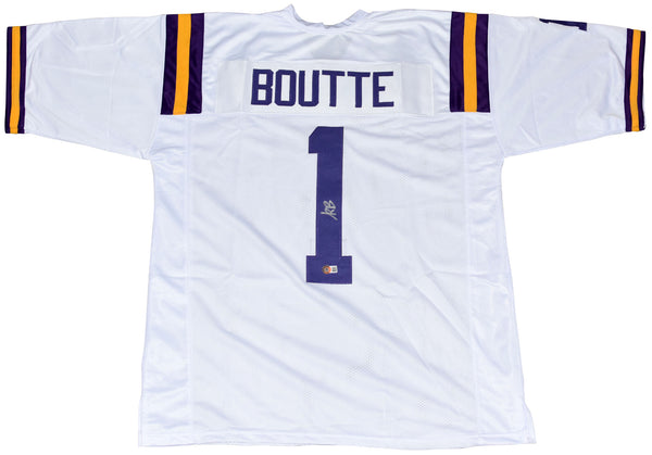 KAYSHON BOUTTE SIGNED AUTOGRAPHED LSU TIGERS #1 WHITE JERSEY BECKETT