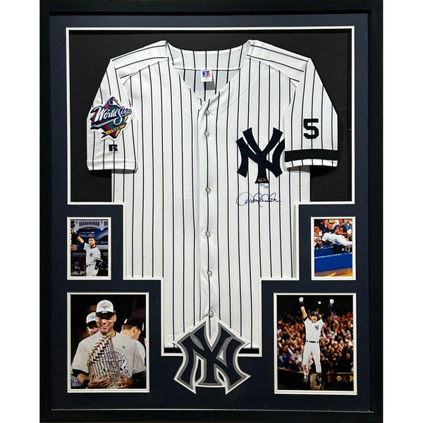 Derek Jeter Autographed Signed Framed World Series Yankees Jersey STEINER