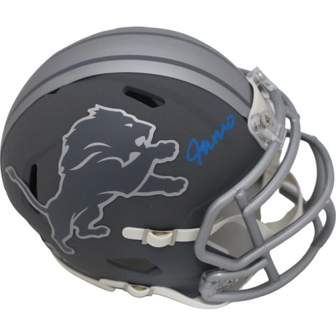 Jameson Williams Signed Detroit Lions Slate Mini Helmet Beckett 44939