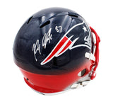 Rob Gronkowski Signed New England Patriots Speed Full Size Cust Blue/Red Helmet