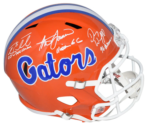 TIM TEBOW STEVE SPURRIER DANNY WUERFFEL SIGNED FLORIDA GATORS FULL SIZE HELMET