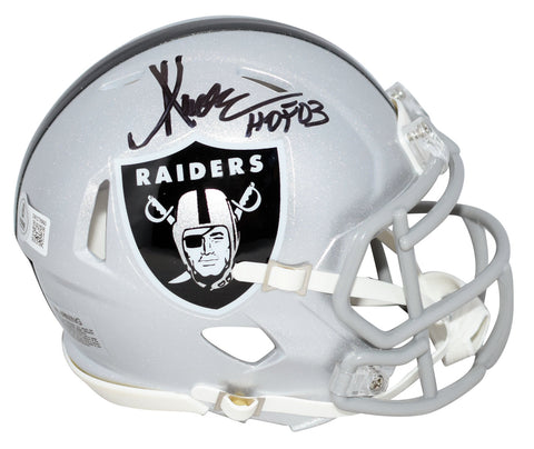 MARCUS ALLEN SIGNED OAKLAND RAIDERS SPEED MINI HELMET W/ HOF 03