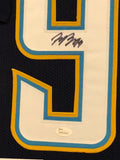 FRAMED SAN DIEGO CHARGERS JOEY BOSA AUTOGRAPHED SIGNED JERSEY JSA COA