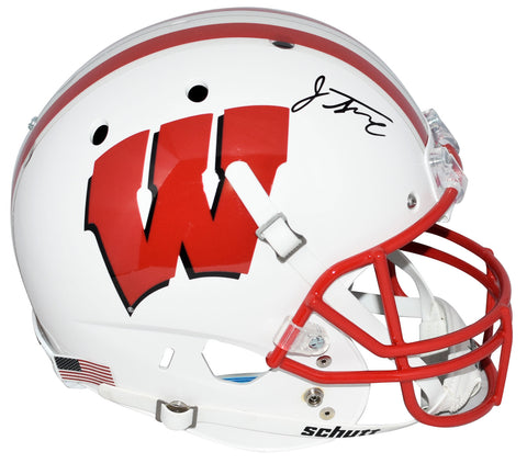 JONATHAN TAYLOR AUTOGRAPHED WISCONSIN BAGERS WHITE FULL SIZE HELMET BECKETT