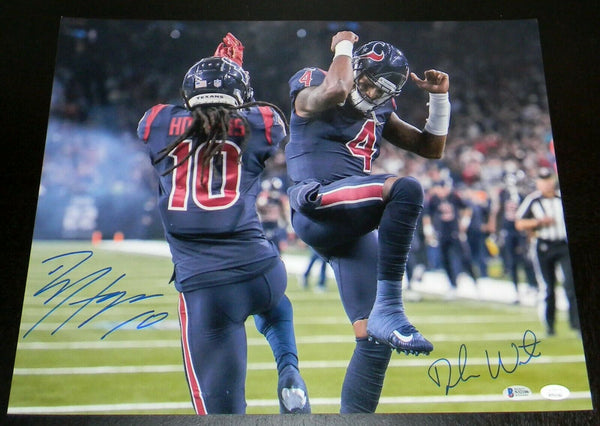 DESHAUN WATSON & DEANDRE HOPKINS SIGNED HOUSTON TEXANS 16x20 PHOTO JSA