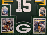 SUEDE FRAMED GREEN BAY PACKERS BART STARR AUTOGRAPHED SIGNED JERSEY STEINER HOLO