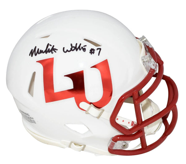 MALIK WILLIS AUTOGRAPHED SIGNED LIBERTY FLAMES WHITE SPEED MINI HELMET BECKETT