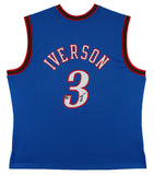 76ers Allen Iverson Signed Blue M&N 1999-00 HWC Swingman Jersey BAS Witnessed