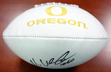 MAX UNGER AUTOGRAPHED WHITE LOGO FOOTBALL OREGON DUCKS MCS HOLO STOCK #73517