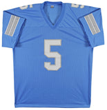 David Montgomery Signed Blue Pro Style Jersey w/ White Numbers BAS Witnessed