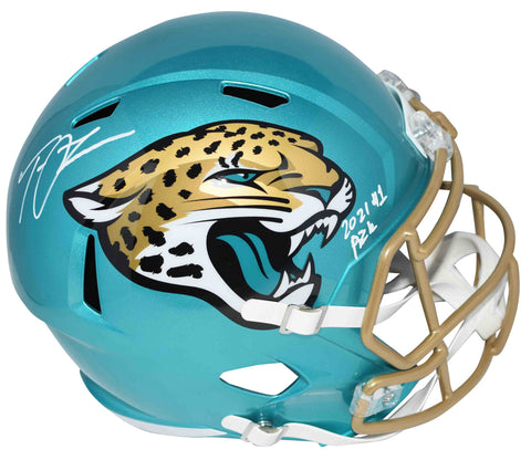 TREVOR LAWRENCE SIGNED JACKSONVILLE JAGUARS F/S FLASH HELMET W/ 2021 #1 PICK