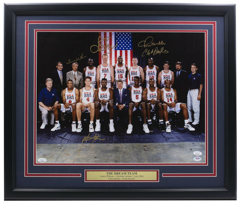 Bird Wilkens Laettner Mullin Drexler Signed Framed 16x20 Dream Team Photo JSA