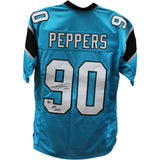 Julius Peppers Autographed/Signed Pro Style Blue Jersey HOF Beckett 47526