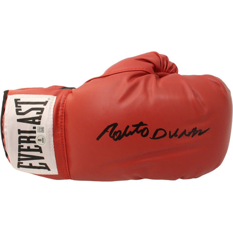 Roberto Duran Autographed/Signed Red Right Boxing Glove Beckett 44776