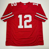 Autographed/Signed Cardale Jones Ohio State Red College Jersey Tristar COA