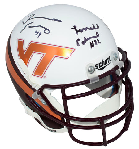 TERRELL & TREMAINE EDMUNDS SIGNED VIRGINIA TECH HOKIES MINI HELMET BECKETT