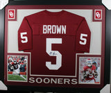 MARQUISE BROWN (Sooners burgundy SKYLINE) Signed Autographed Framed Jersey JSA