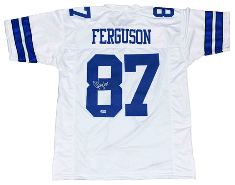 JAKE FERGUSON SIGNED AUTOGRAPHED DALLAS COWBOYS #87 WHITE JERSEY BECKETT