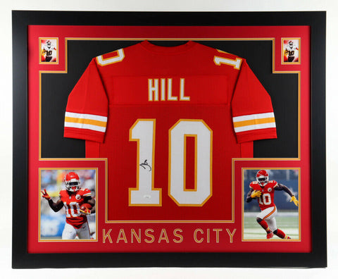 Tyreek Hill Signed Chiefs 34 x 42 Custom Framed Jersey (JSA COA) 5xPro Bowl D.B.