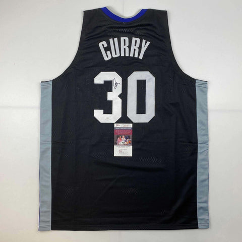 Autographed/Signed Stephen Steph Curry Golden State Black Jersey JSA COA