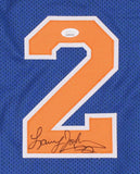 Larry Johnson Signed New York Knicks Jersey (JSA COA) #1 Overall Draft Pck 1991