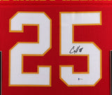 Clyde Edwards-Helaire 35x43 Signed Kansas City Chiefs Framed Jersey Beckett COA