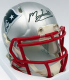 Mac Jones Autographed Patriots Speed Mini Helmet (Bubbled) Beckett WS86380