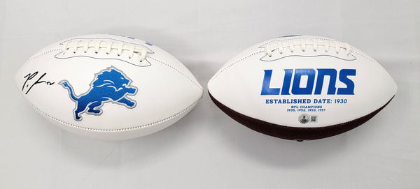 Penei Sewell Autographed Detroit Lions Logo Football Beckett Witnessed