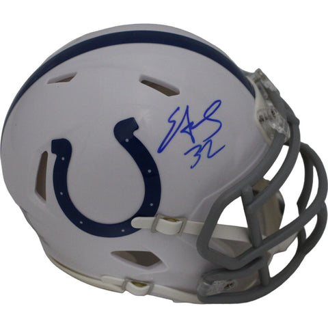 Edgerrin James Autographed Indianapolis Colts Mini Helmet Beckett 46475