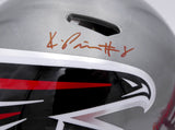 Kyle Pitts Auto Falcons Flash Full Size Helmet Dirty Bird (Smudge) Beckett 25817