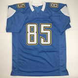 Autographed/Signed ANTONIO GATES Los Angeles Powder Blue Jersey Beckett BAS COA