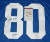 STEVE LARGENT SIGNED AUTOGRAPHED SEATTLE SEAHAWKS #80 BLUE JERSEY JSA W/ HOF 95