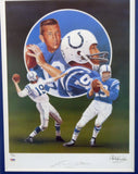 Johnny Unitas Autographed Signed Framed 25x32 Lithograph Colts PSA/DNA C21079