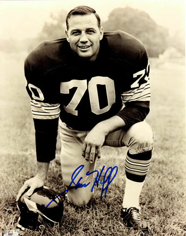 Sam Huff Signed Washington Redskins B&W Pose 8x10 Photo - SS COA