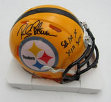 Rocky Bleier HOF Signed/Inscr Yellow Mini Helmet Steelers Becket Witness 191555