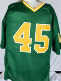 Rudy Ruettiger Signed Green College Style Jersey w/Never Quit- Beckett W Holo