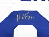 RAMS ISAAC BRUCE AUTOGRAPHED SIGNED WHITE JERSEY "HOF 20" BECKETT WITNESS 230164