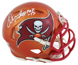 Buccaneers Warren Sapp "HOF 13" Signed Flash Speed Mini Helmet W/ Case BAS Wit