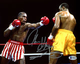 SUGAR RAY LEONARD & THOMAS "HITMAN" HEARNS AUTOGRAPHED 8X10 PHOTO BECKETT 178131