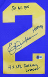 Rams Eric Dickerson "Career Stat" Signed Blue Mitchell & Ness Jersey BAS Witness